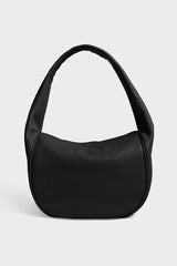 Midi Halo Shoulder Bag in Grain Black