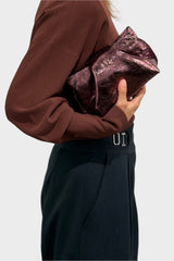 Fold Clutch Mini in Metallic Burgundy