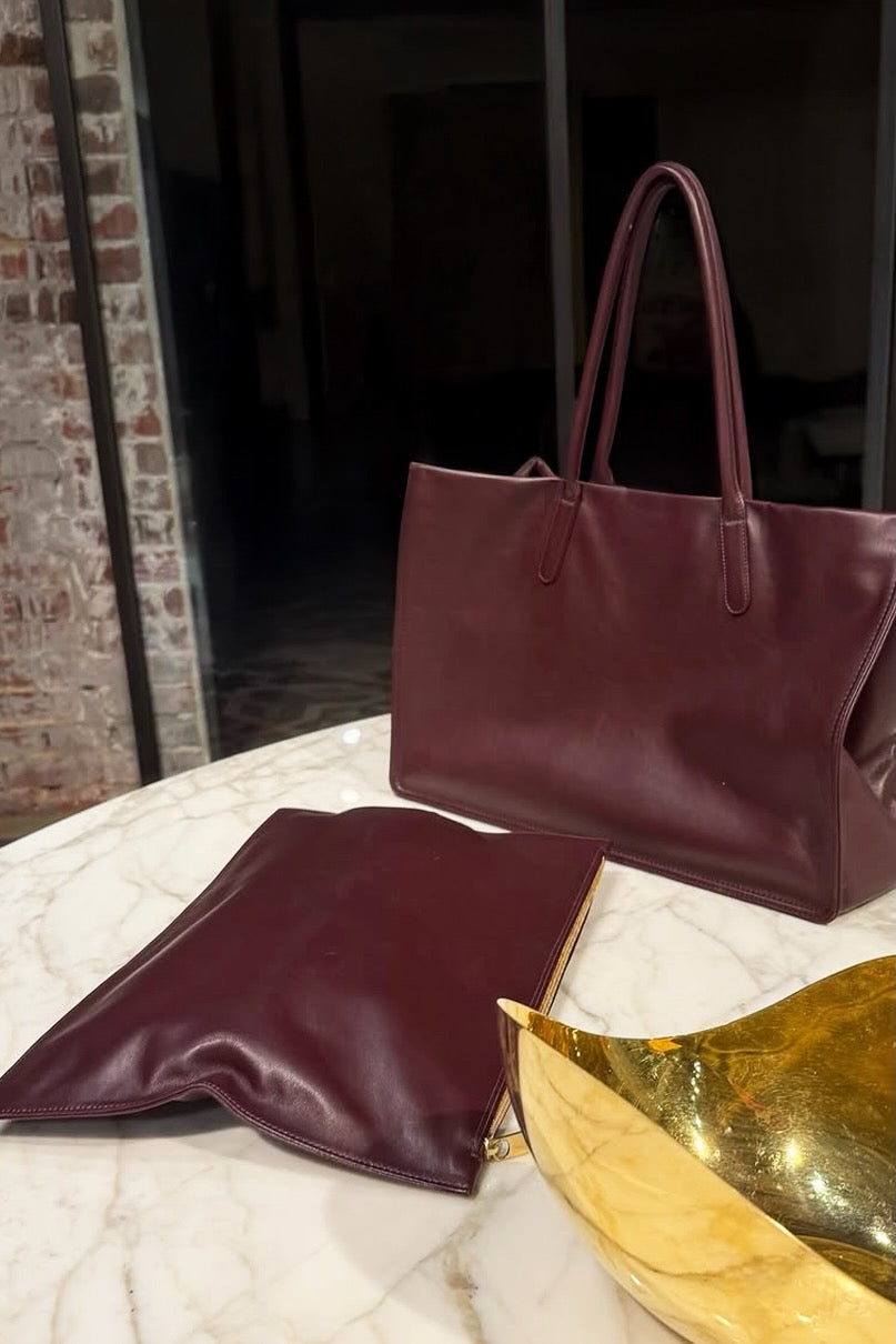 Laptop Sleeve in Smooth Burgundy