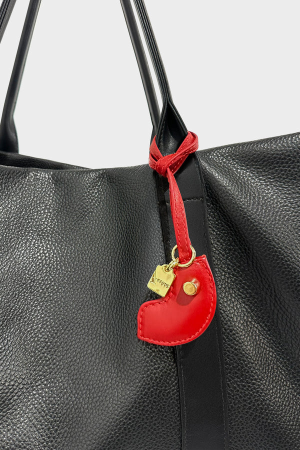 Lip Service Bag Charm in Smooth Red