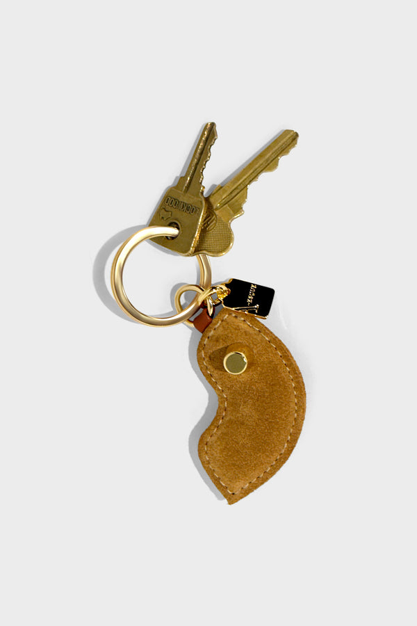 Lip Service Keyring in Suede Tan