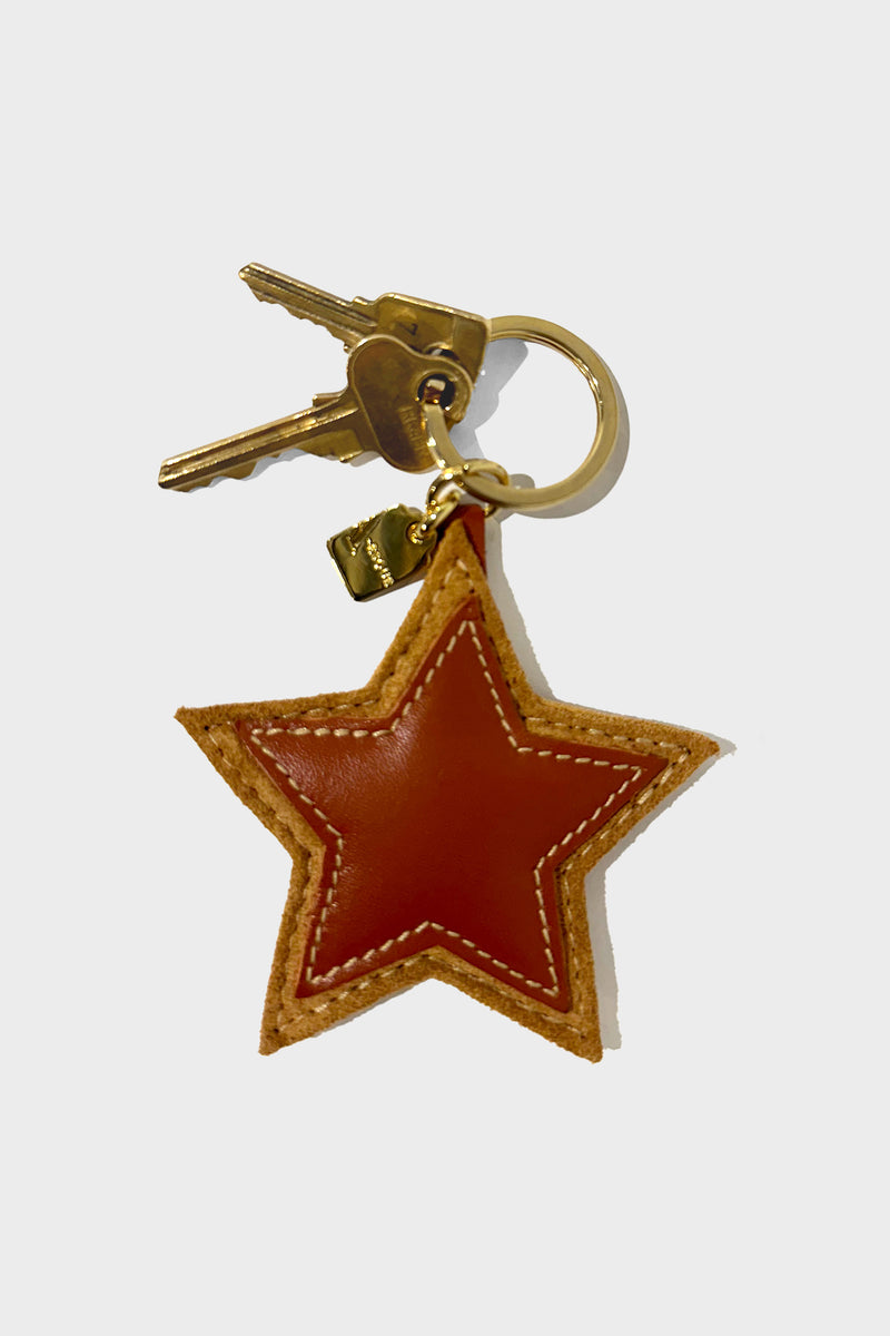 Seeing Stars Keyring in Suede Tan