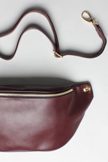 Creators Crescent Bum Bag in Smooth Burgundy
