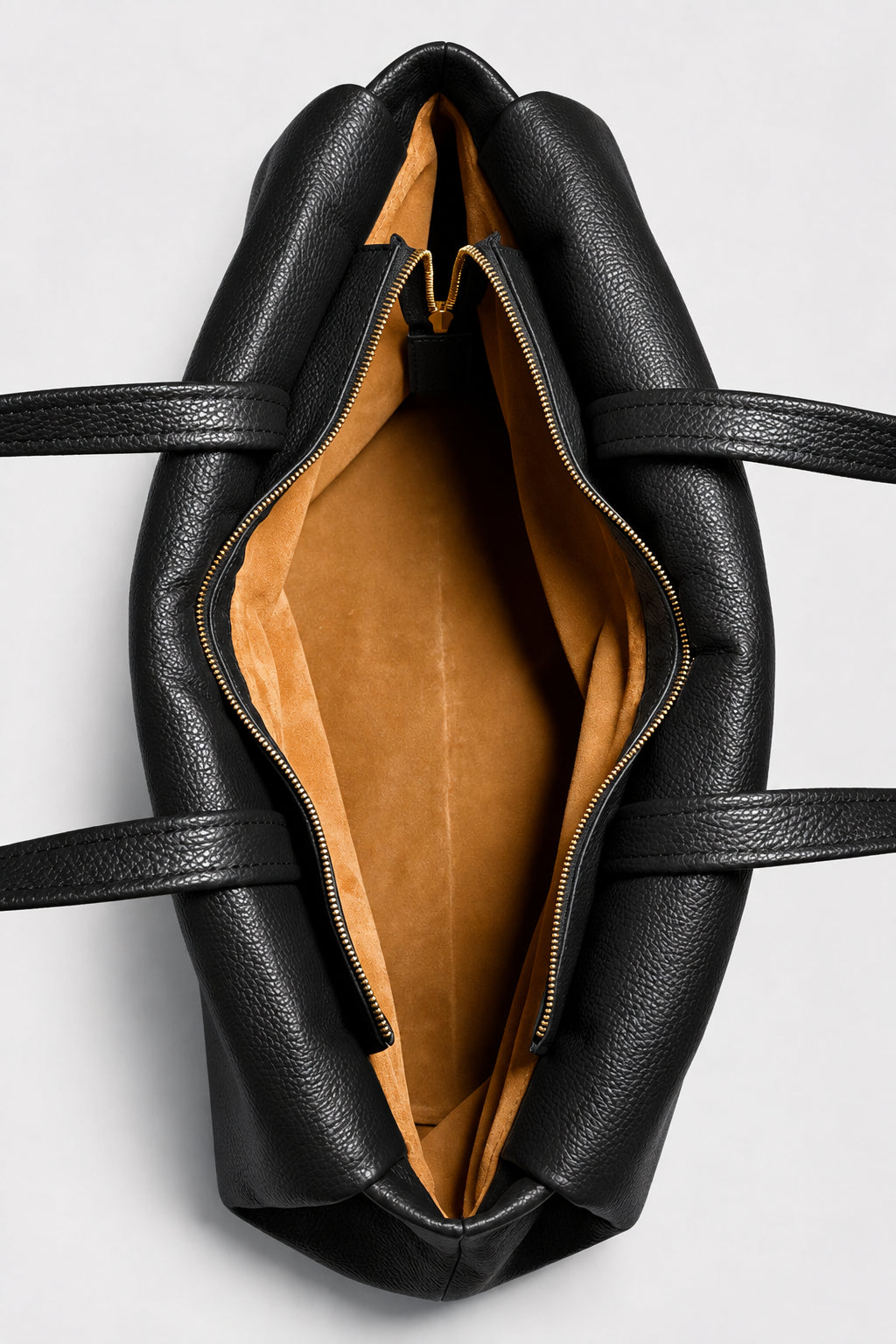 Inverted Fold Tote Bag in Grain Black