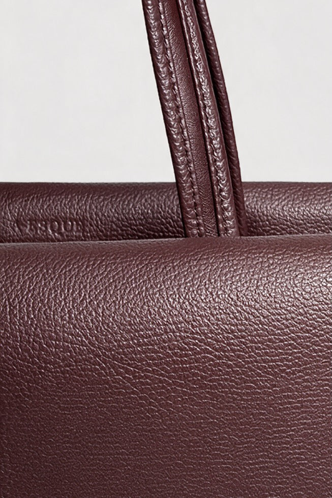 Inverted Fold Tote Bag in Grain Burgundy
