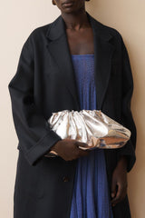 Cloud Clutch Bag in Metallic Silver