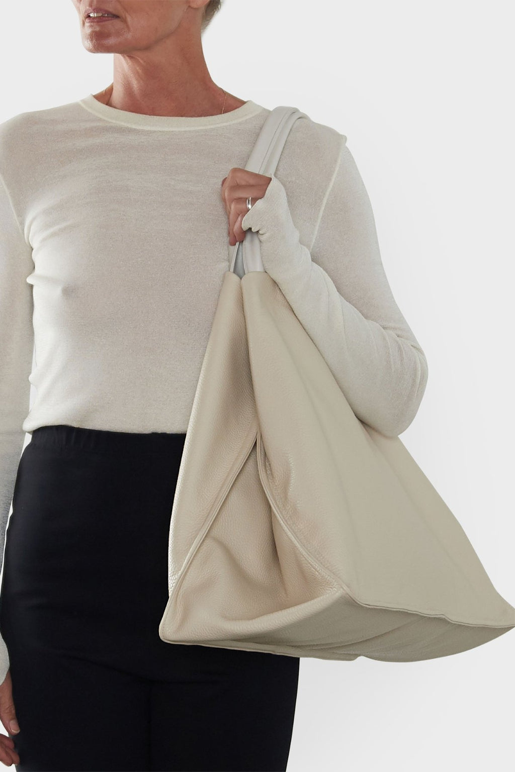 Jumbo Suite Tote Bag in Grain White Wash