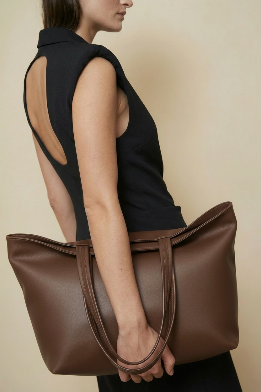 Simple Fold Tote in Smooth Chestnut