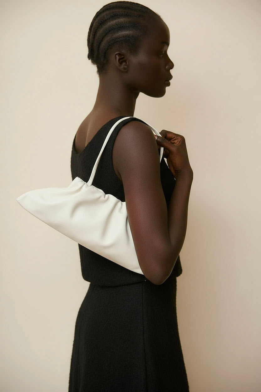 Mini Cloud Clutch in Smooth Off White