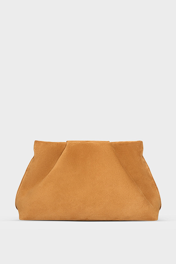 Fold Clutch in Suede Tan