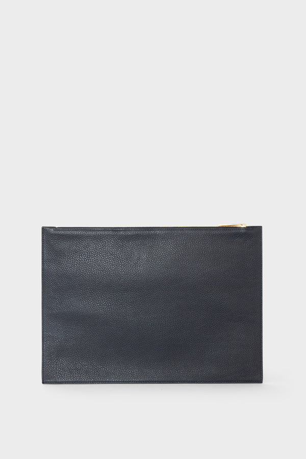 Large Pouch in Grain Navy