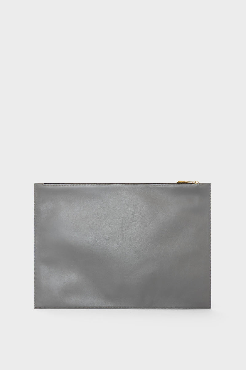 Large Pouch in Smooth Grey