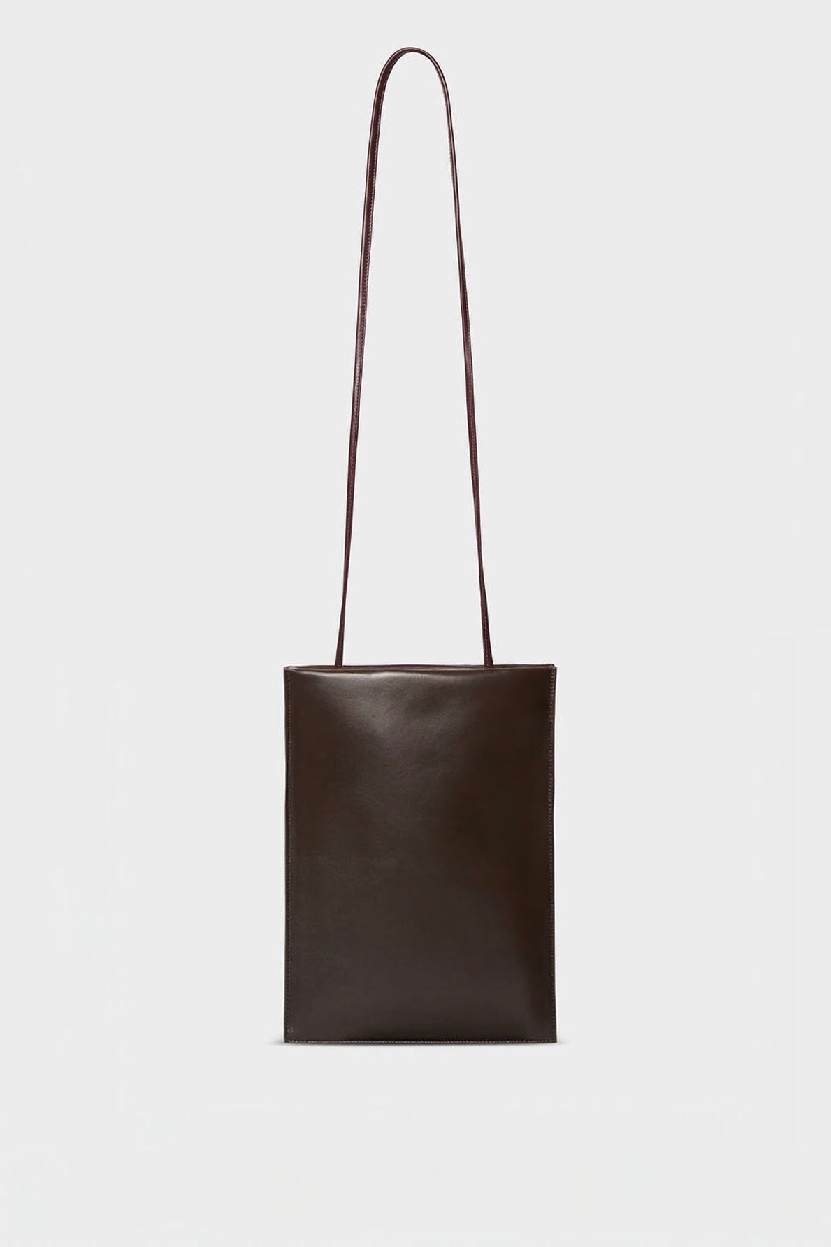 Large Flat Bag in Dark Brown and Burgundy