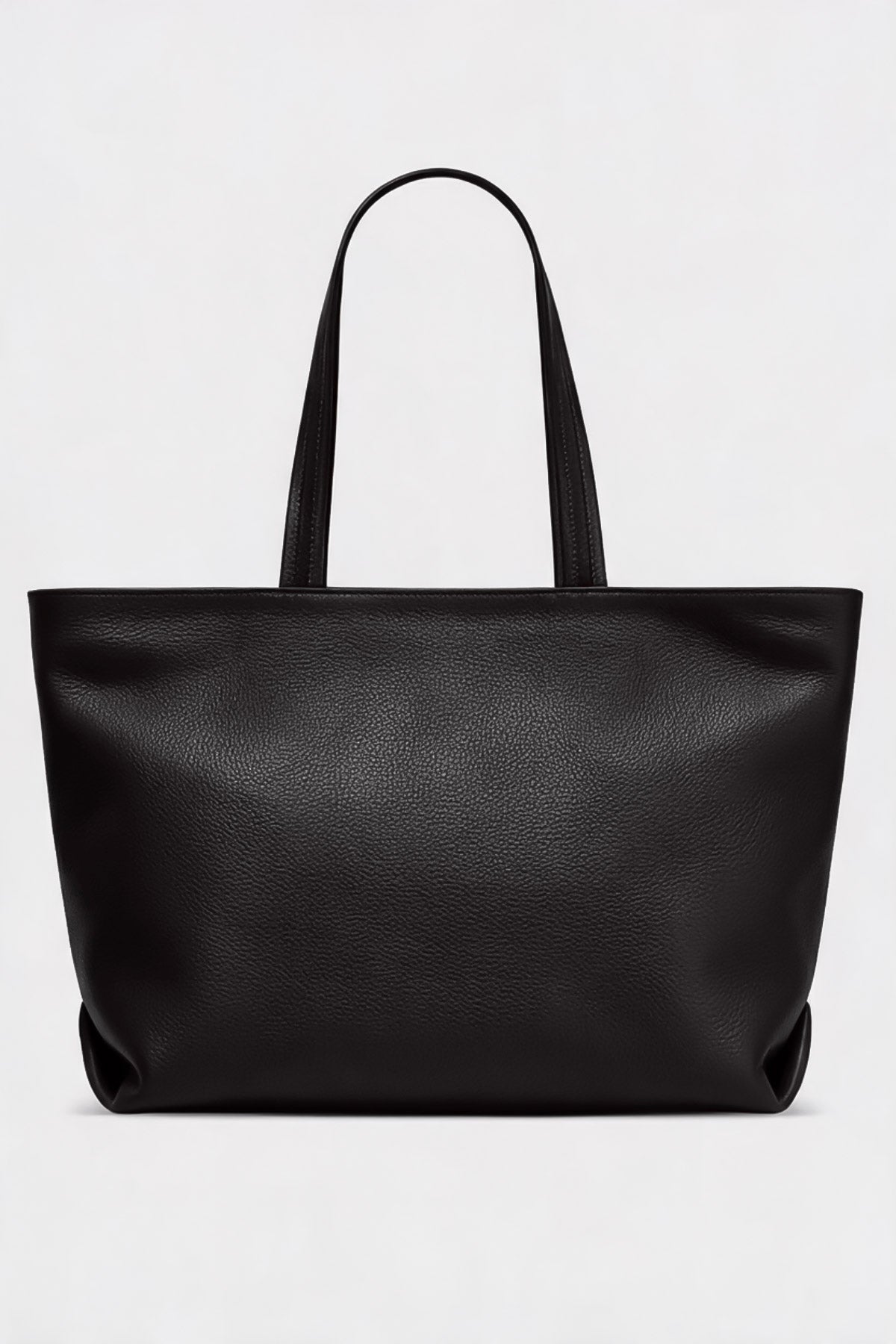Large Simple Fold Tote in Grain Black