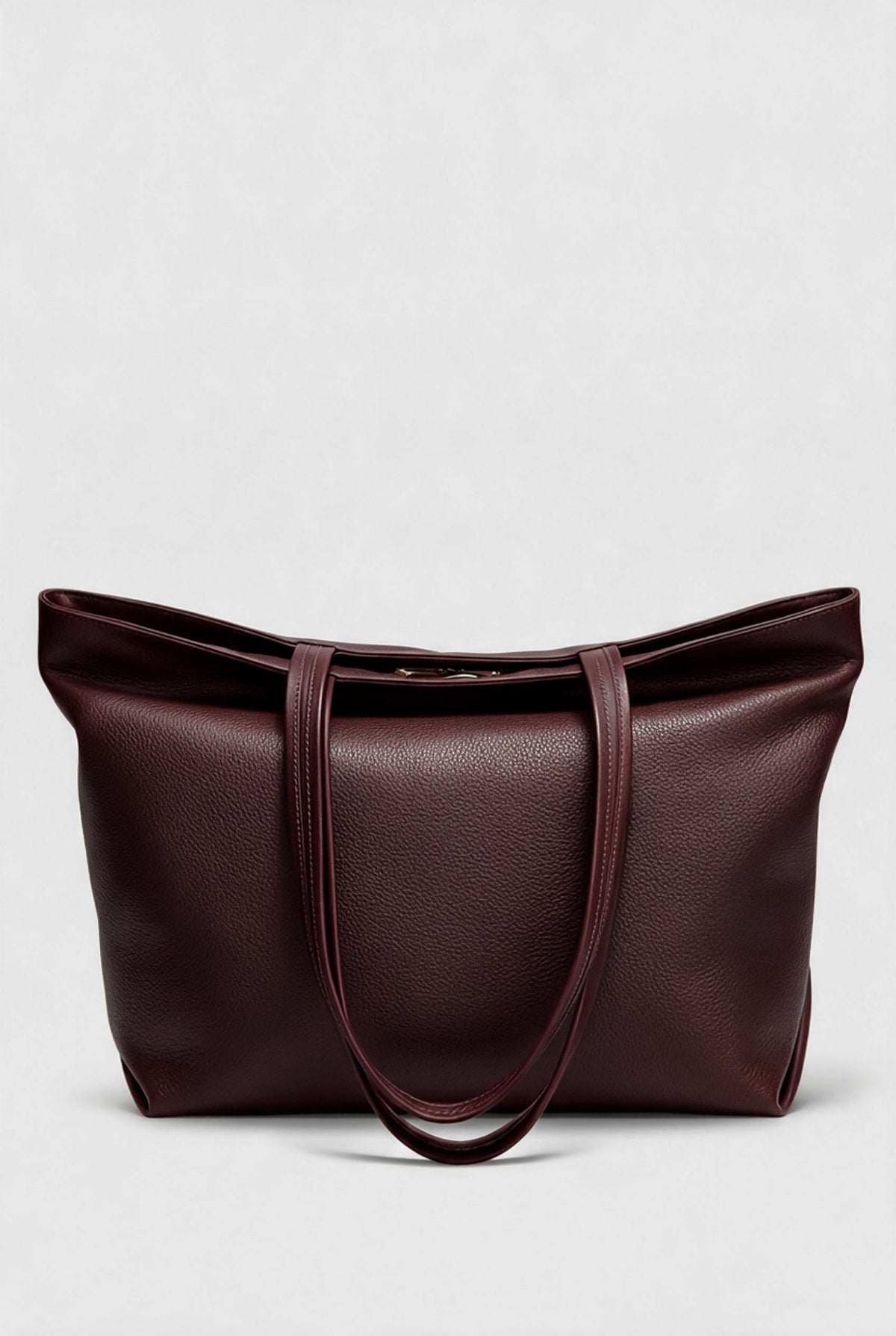 Large Simple Fold Tote in Grain Burgundy