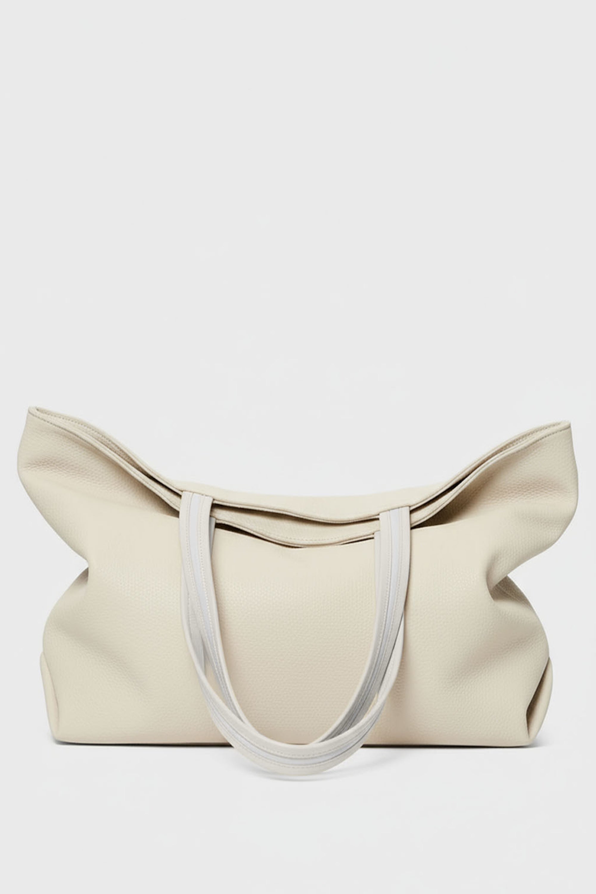 Large Simple Fold Tote in Grain White Wash