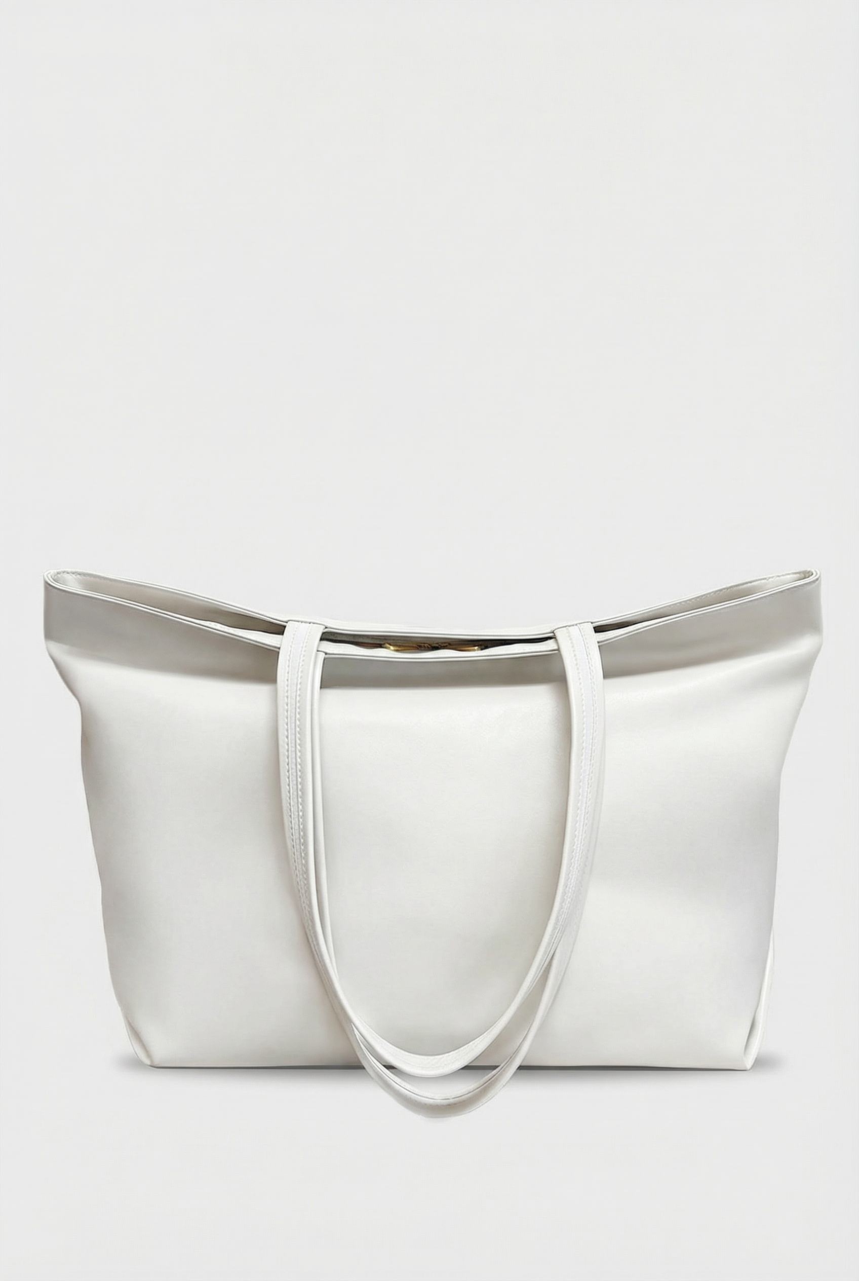 Large Simple Fold Tote in Smooth Off White