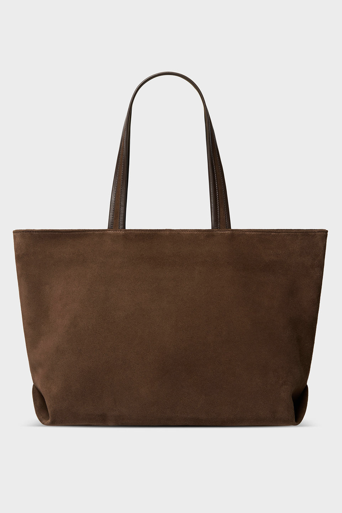 Large Simple Fold Tote in Suede Chestnut
