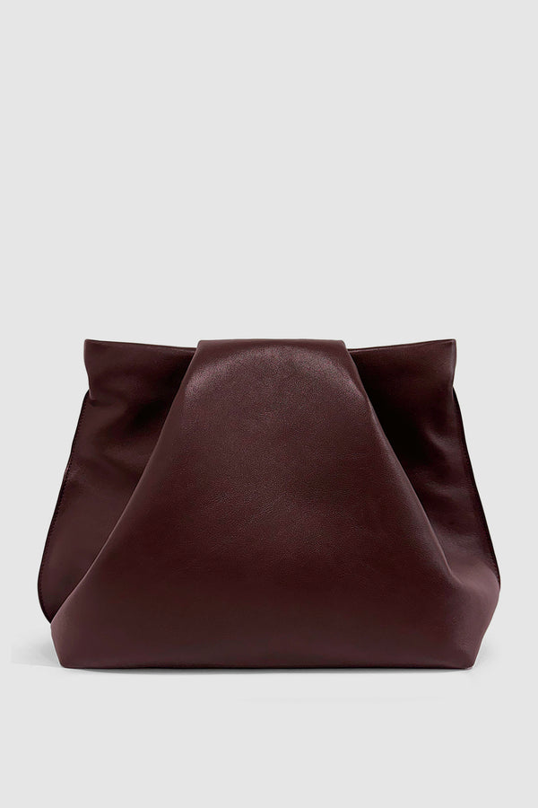 Large Fold Clutch in Smooth Burgundy