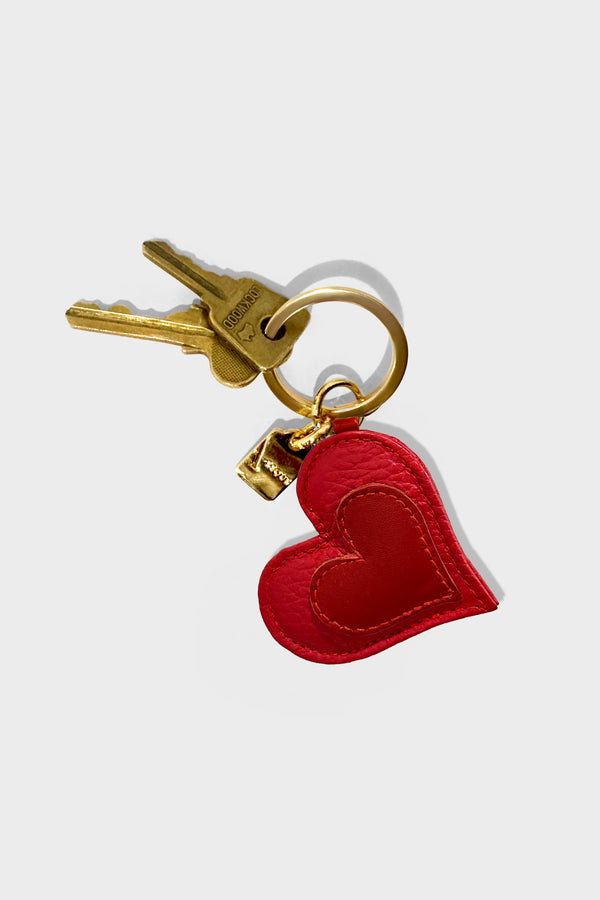 My Heart Keyring in Grain Red