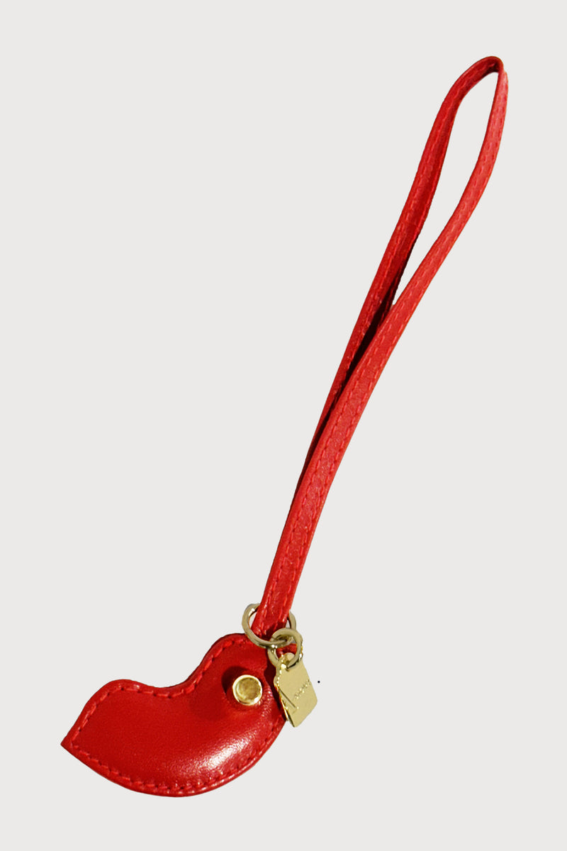 Lip Service Bag Charm in Smooth Red