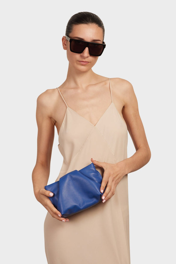 Fold Clutch Mini Smooth Cobalt