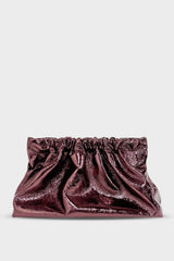 Mellow Clutch in Metallic Burgundy