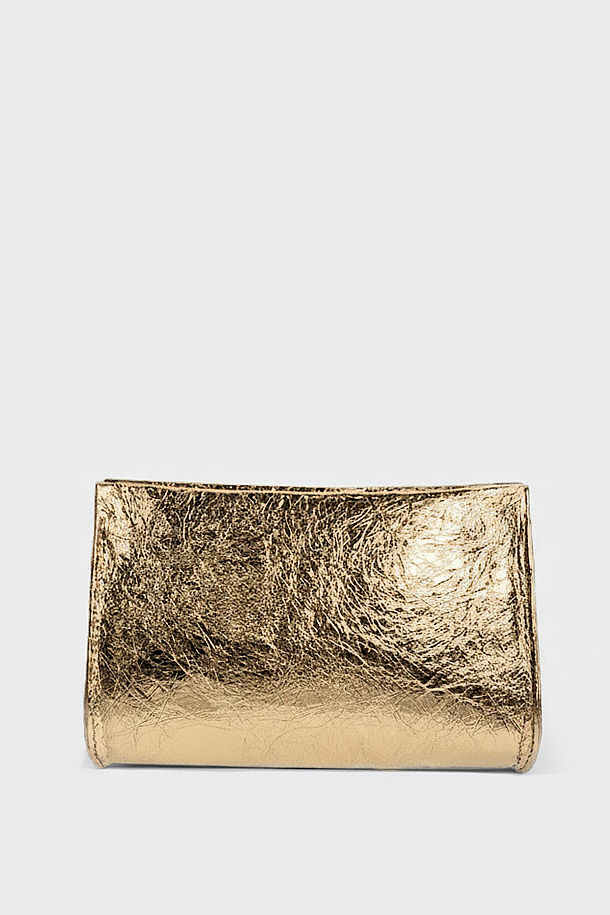 Teardrop Clutch in Metallic Gold