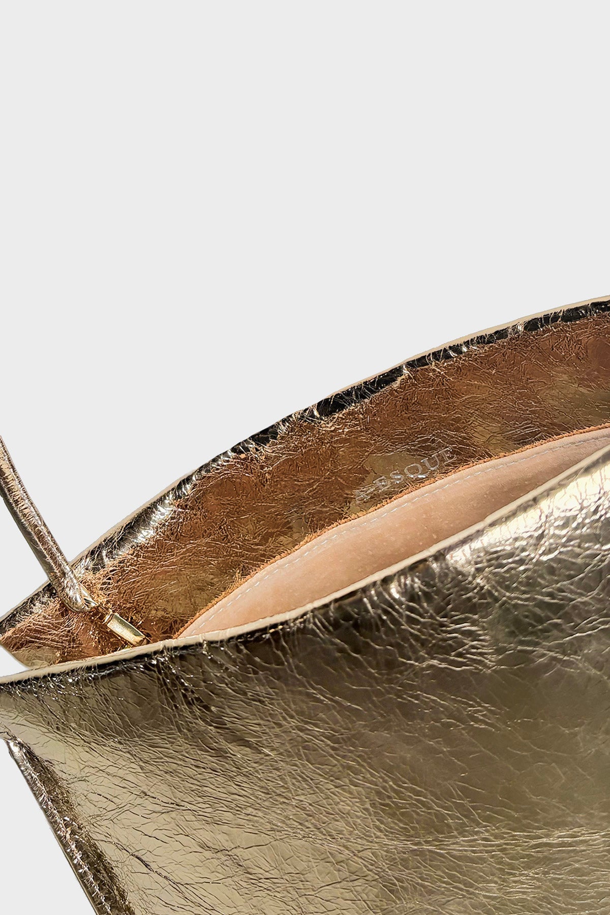 Teardrop Clutch in Metallic Gold