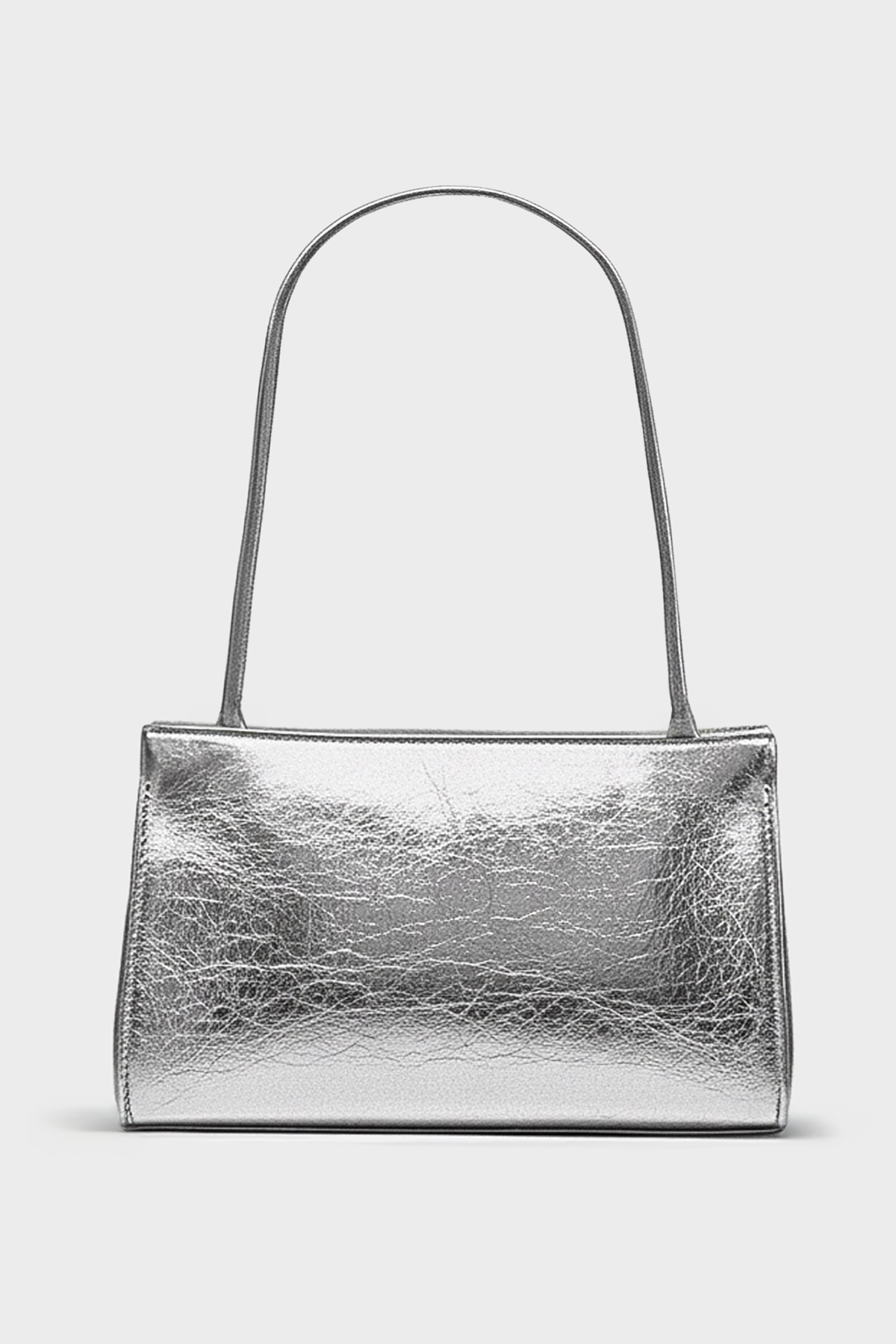 Teardrop Clutch in Metallic Silver