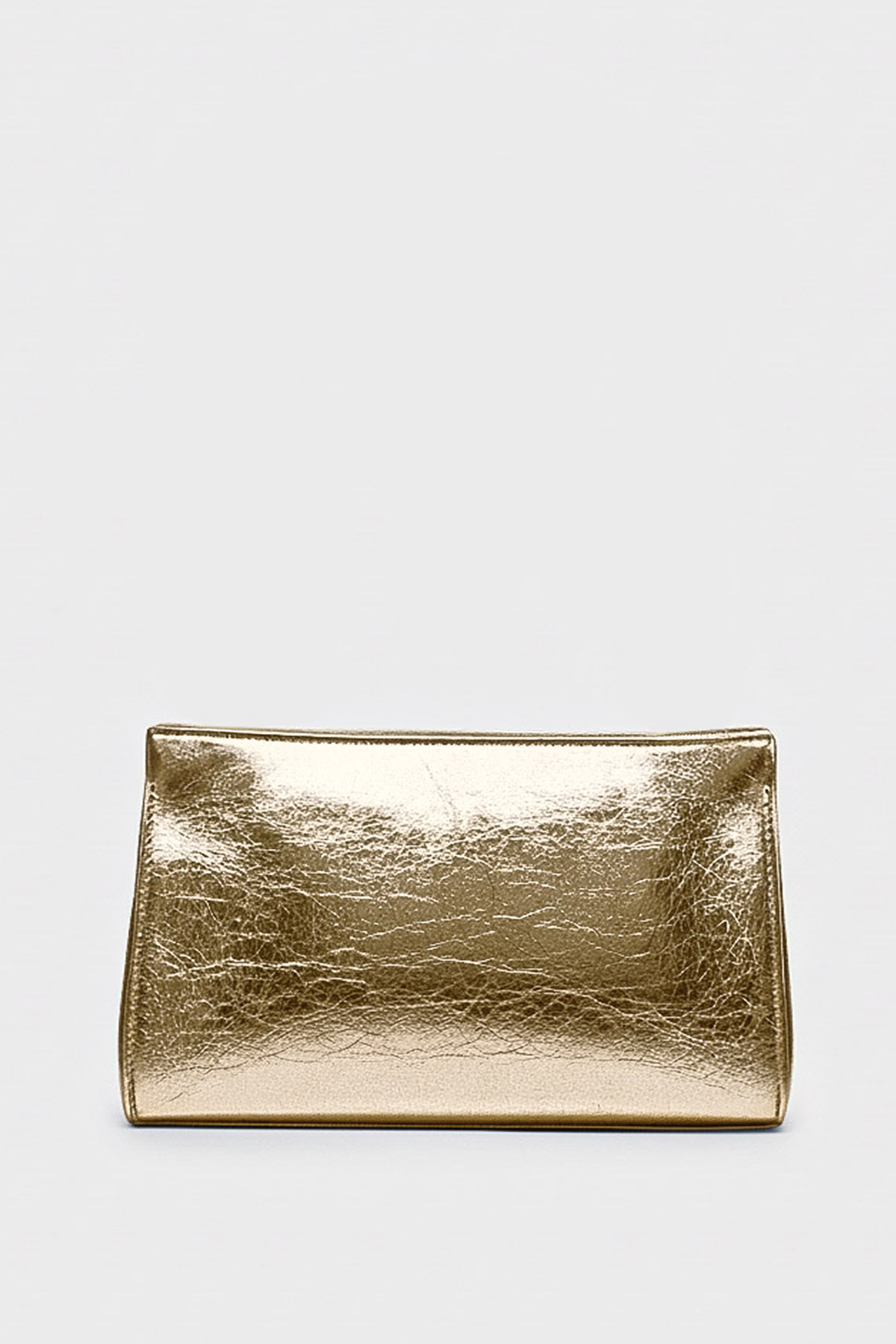 Teardrop Clutch in Metallic Gold