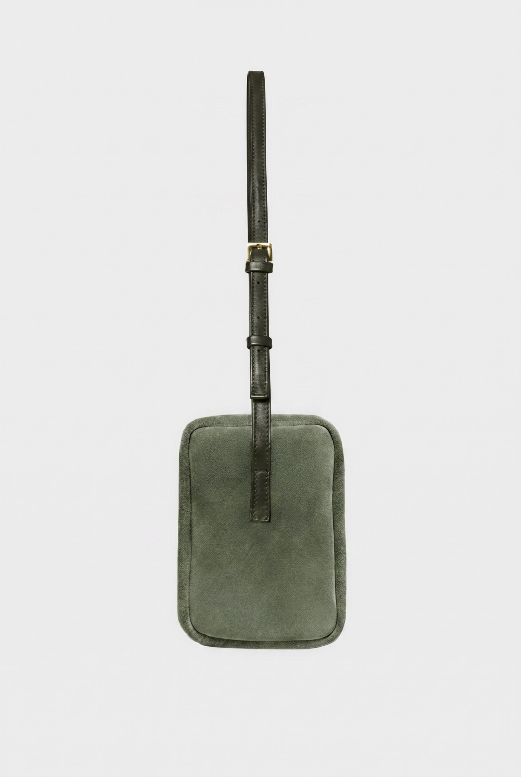 Midi Barrel Shoulder Bag in Suede Forest