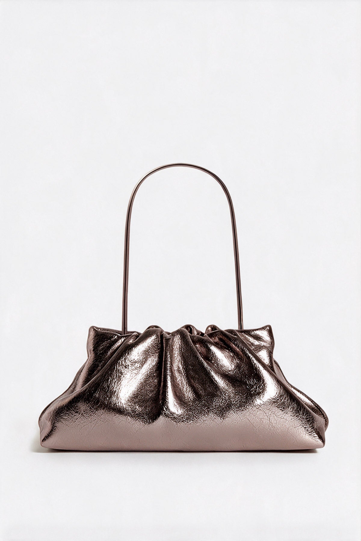 Midi Cloud Bag in Metallic Brown
