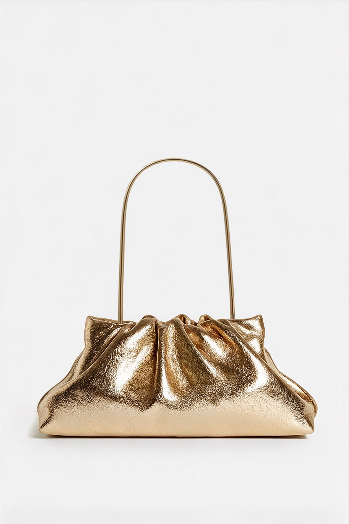 Midi Cloud Bag in Metallic Gold