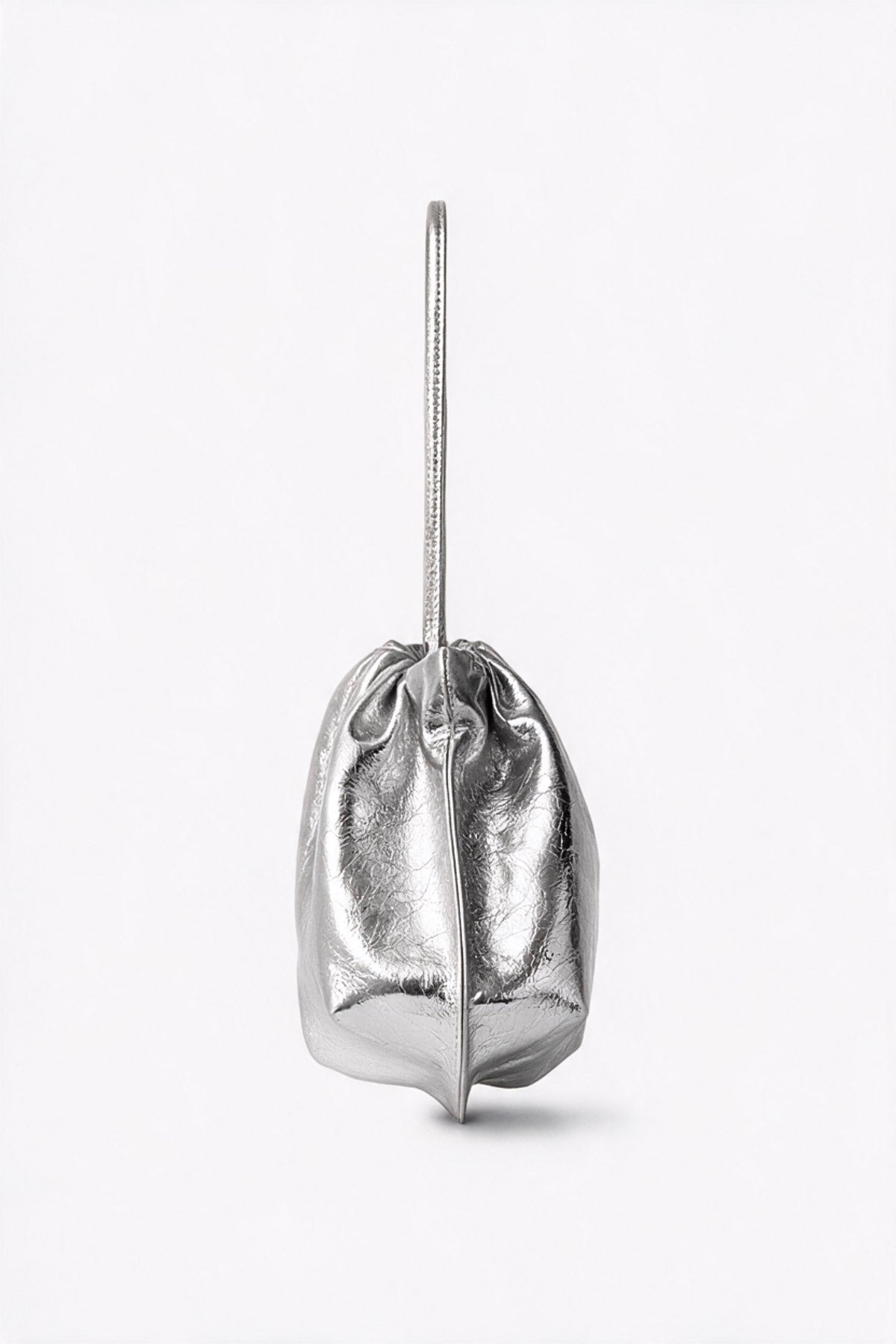 Midi Cloud Bag in Metallic Silver
