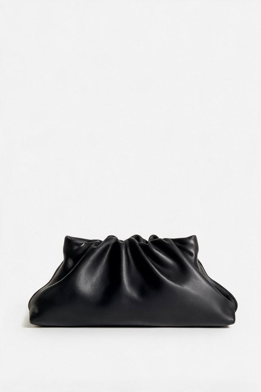 Midi Cloud Bag in Smooth Black
