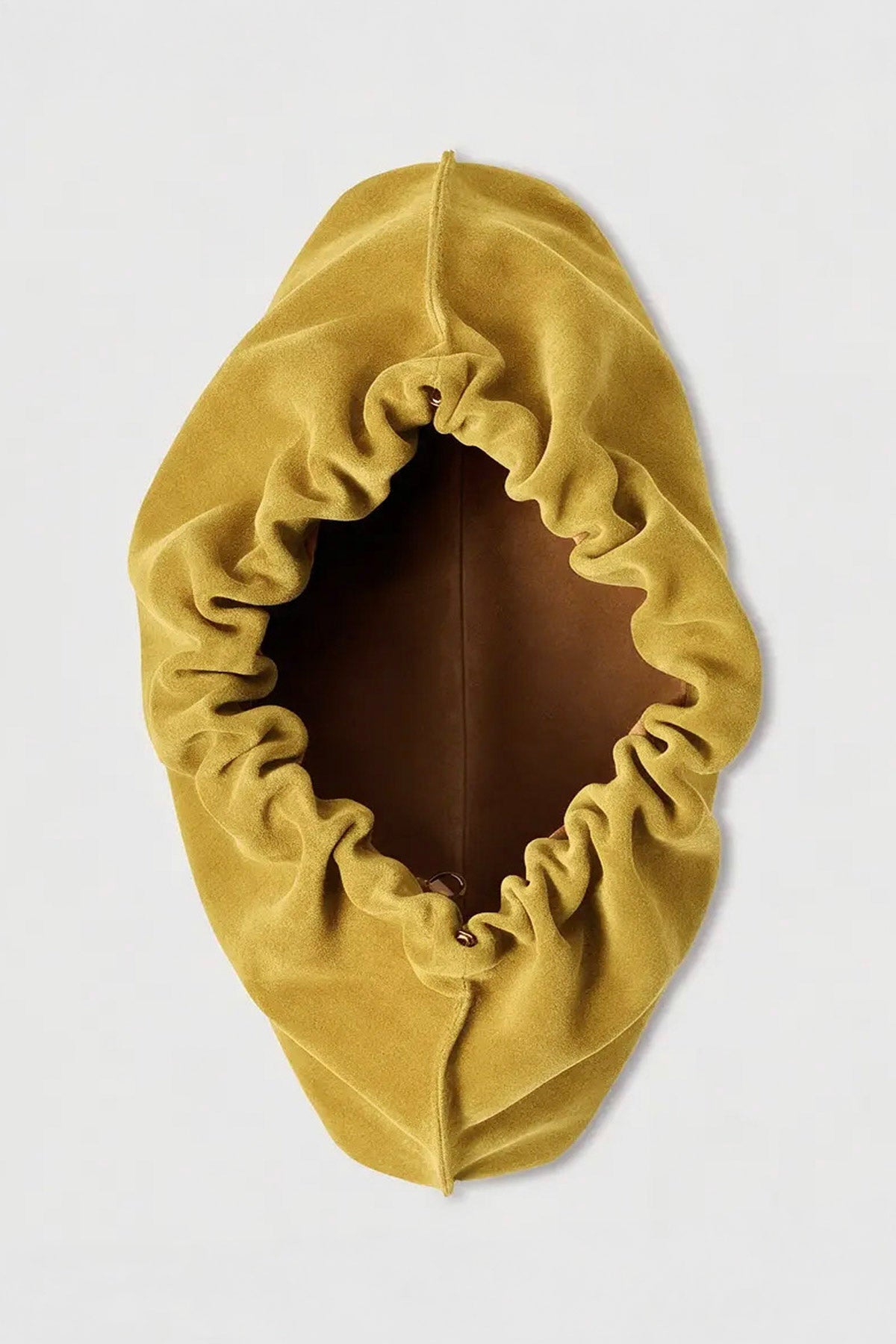 Midi Cloud Bag in Suede Mustard