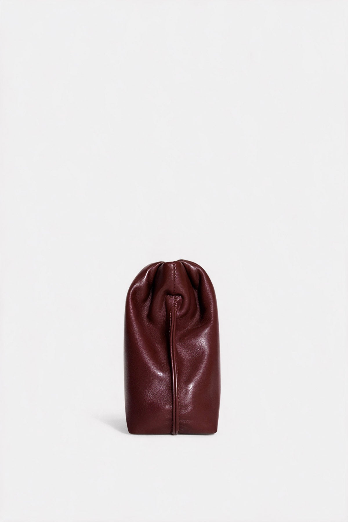Midi Curve Clutch in Smooth Burgundy