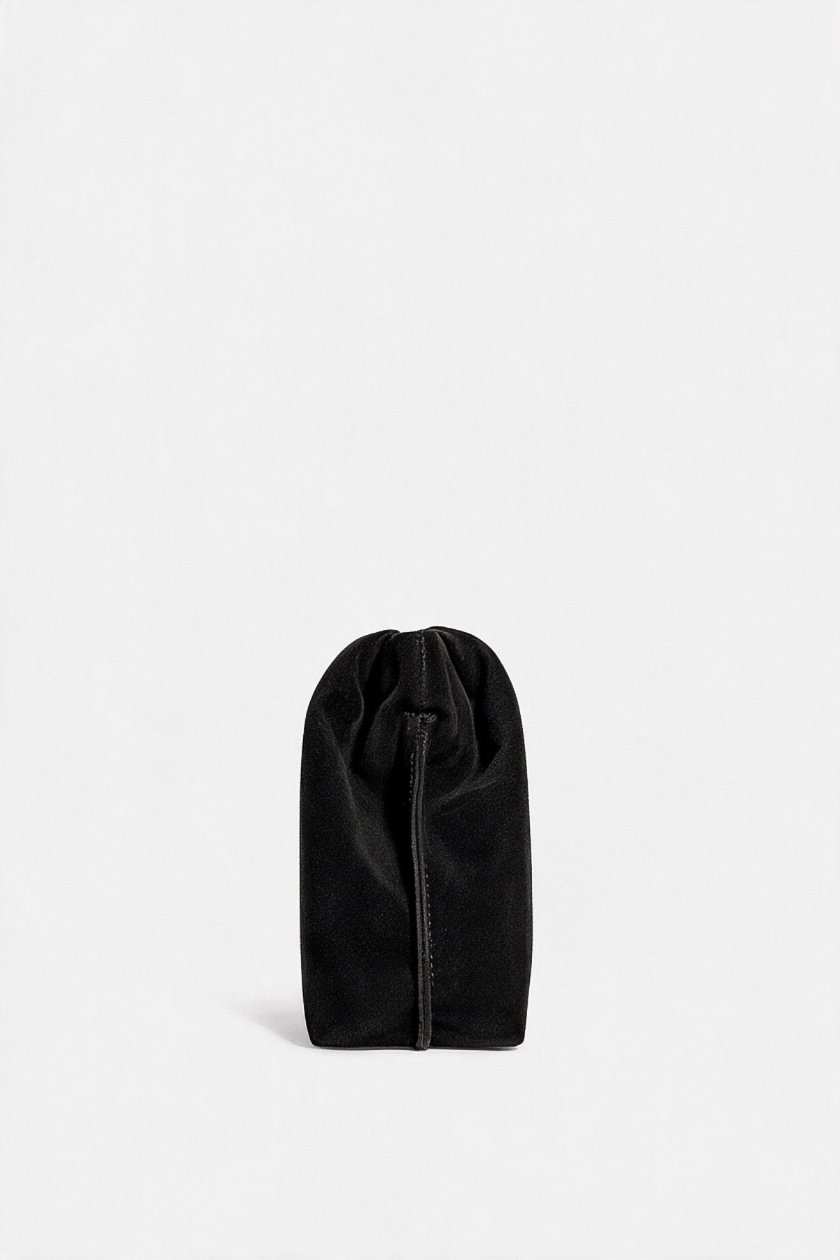 Midi Curve Clutch in Suede Black