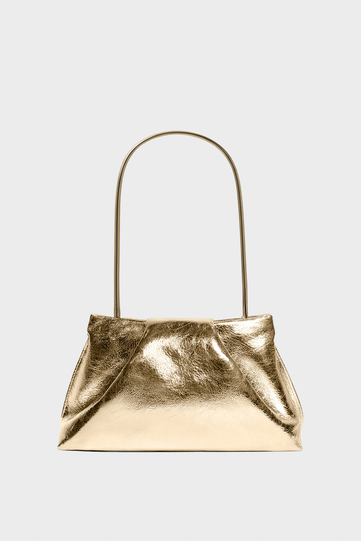 Midi Fold Clutch in Metallic Gold