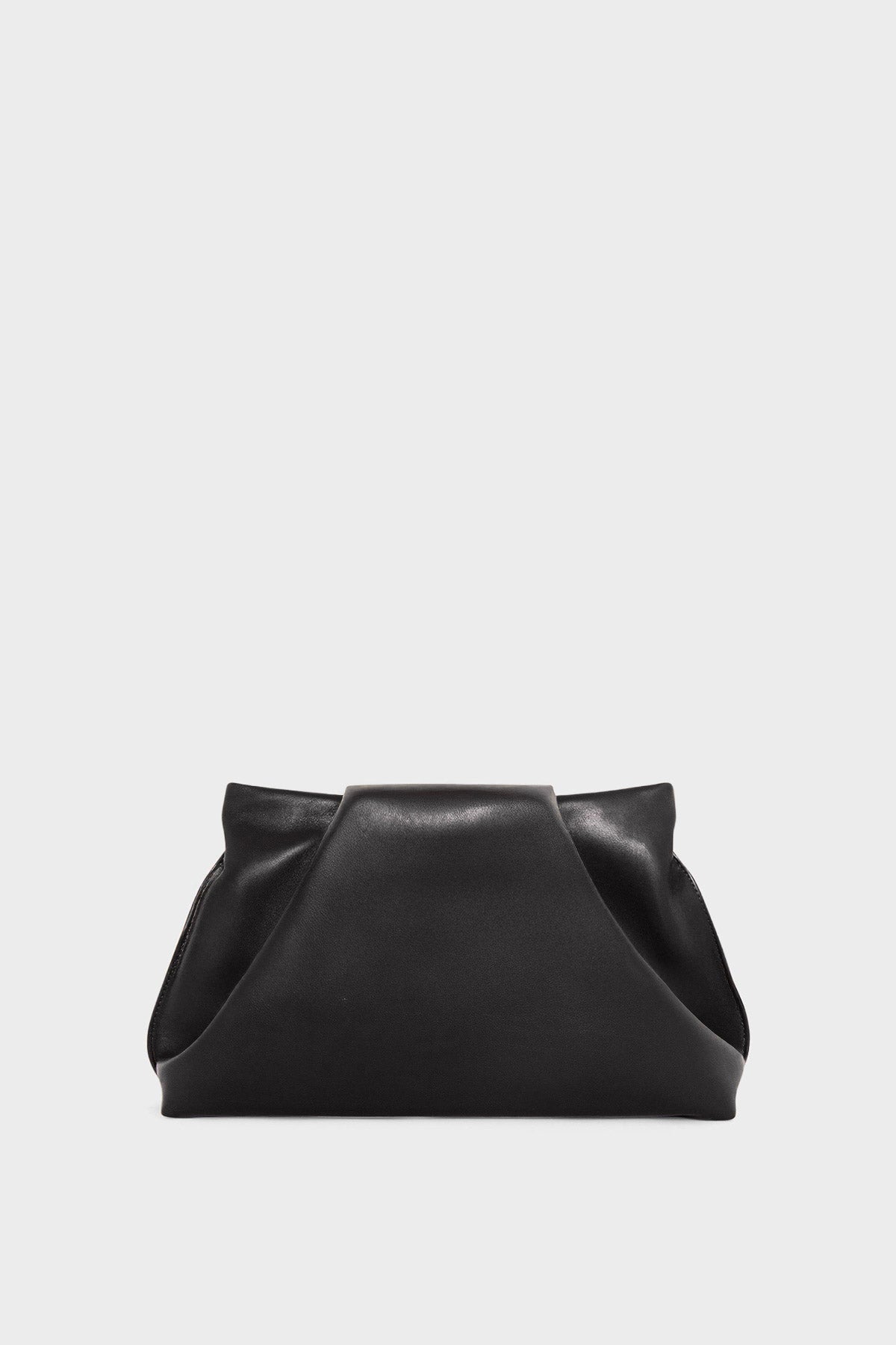 Midi Fold Clutch in Smooth Black
