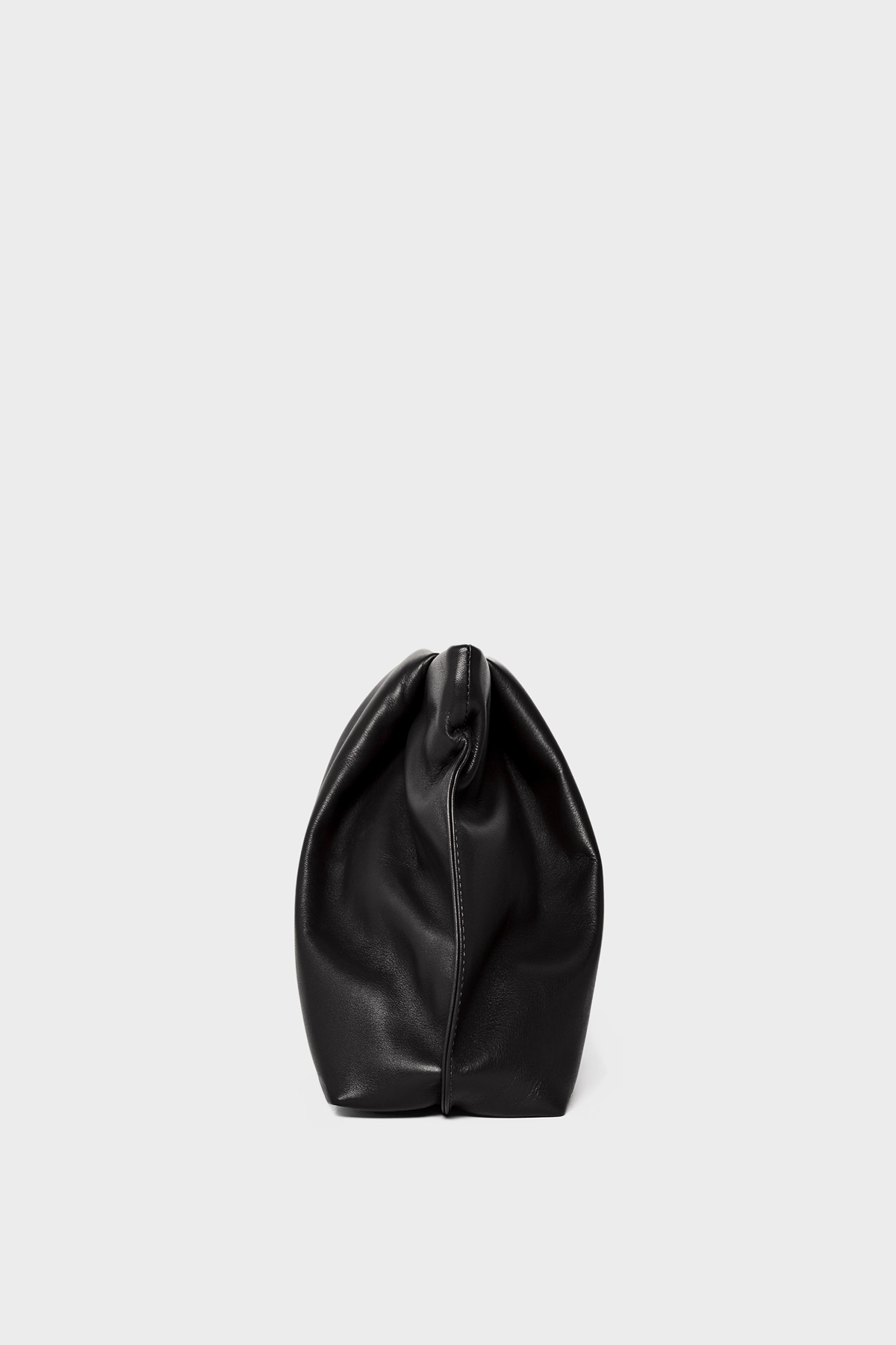 Midi Fold Clutch in Smooth Black