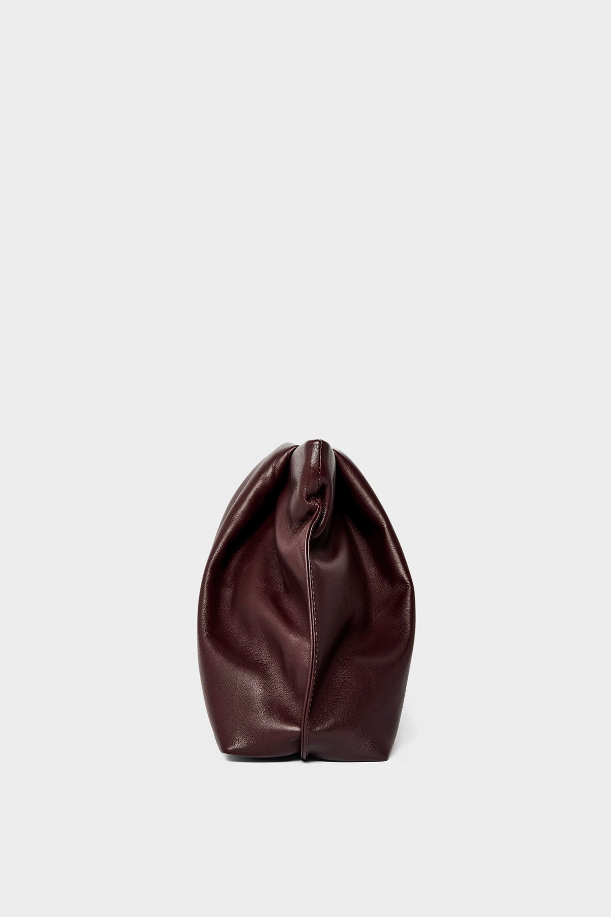 Midi Fold Clutch in Smooth Burgundy