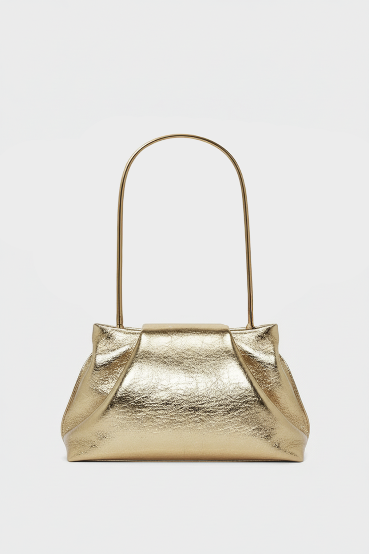 Midi Fold Clutch in Metallic Gold