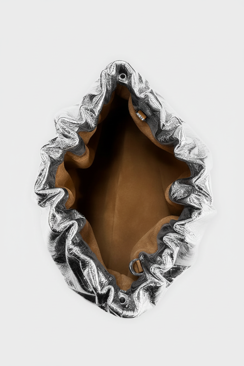 Midi Puffa in Metallic Silver