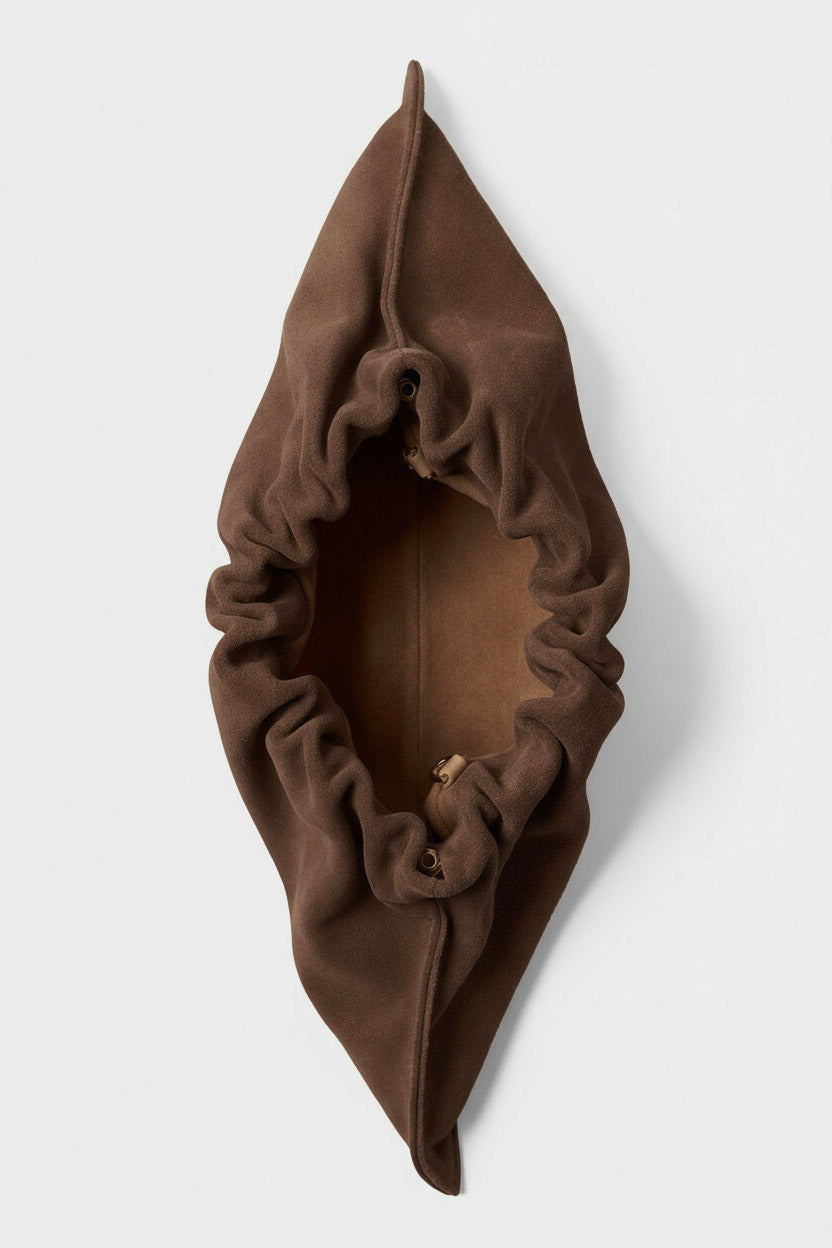 Mini Cloud Clutch in Suede Chestnut