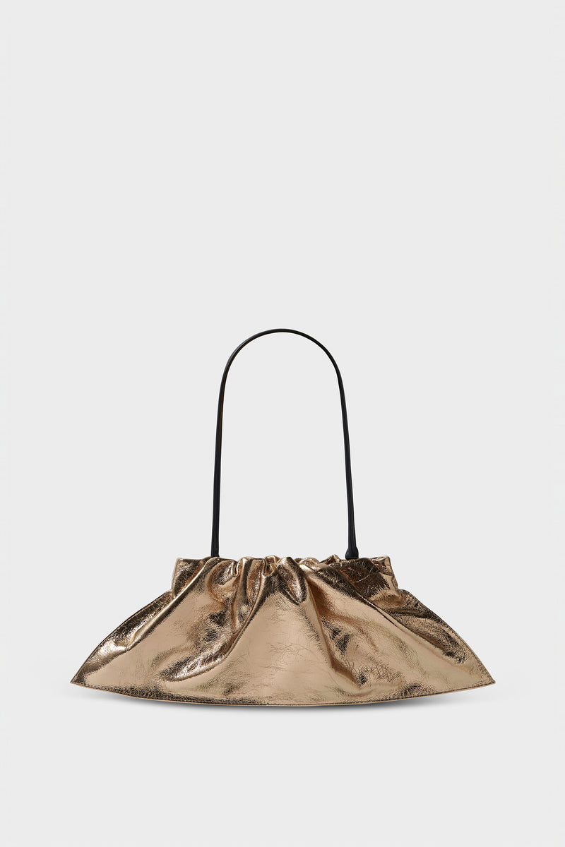 Mini Cloud Clutch Bag in Metallic Gold