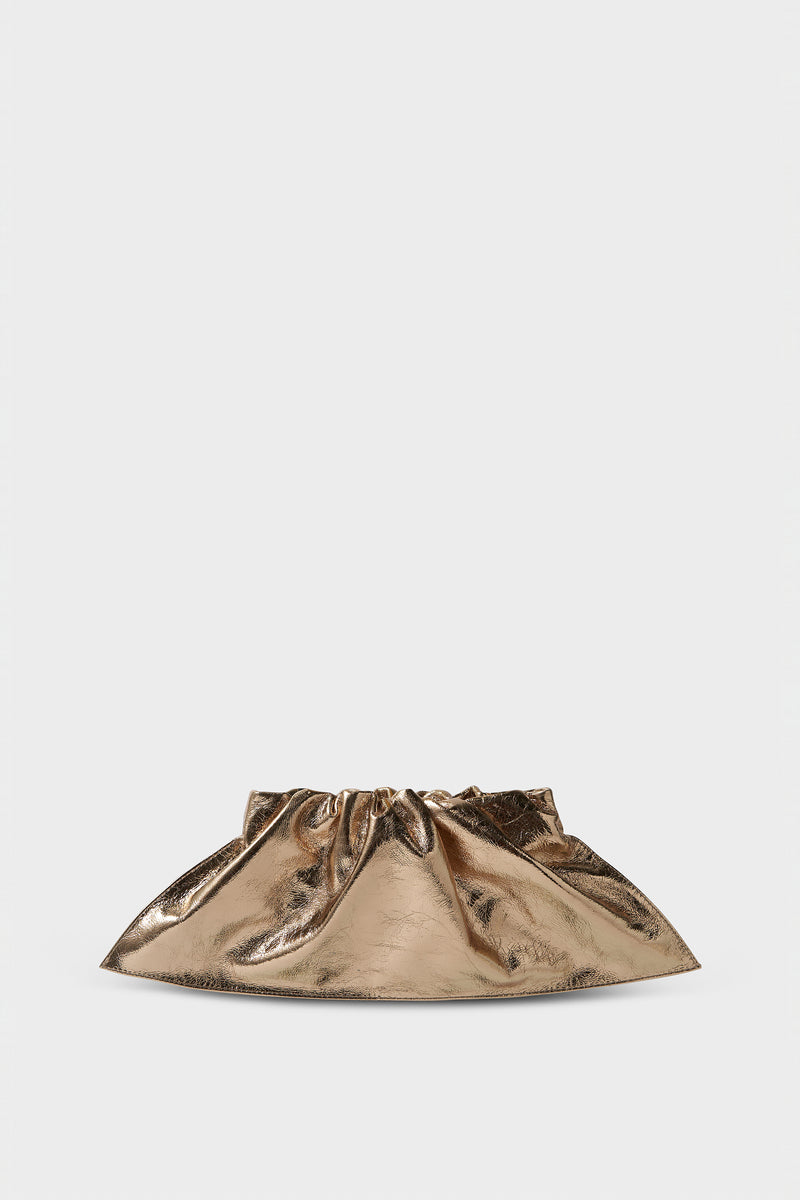 Mini Cloud Clutch Bag in Metallic Gold