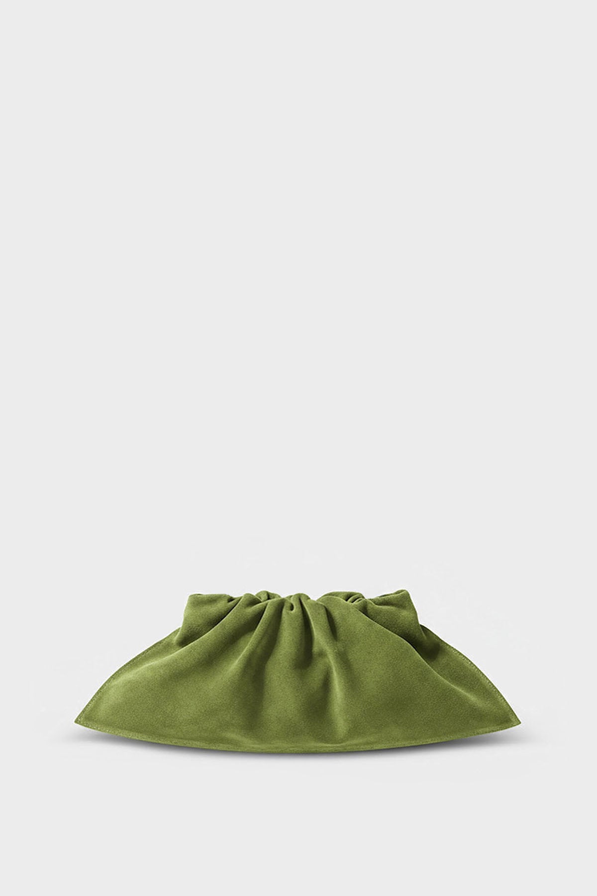 Mini Cloud Clutch in Suede Matcha