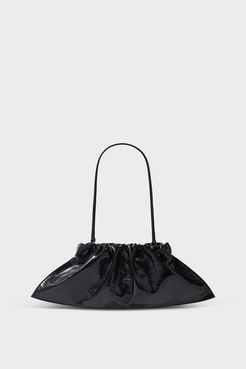 Mini Cloud Clutch Bag in Metallic Black